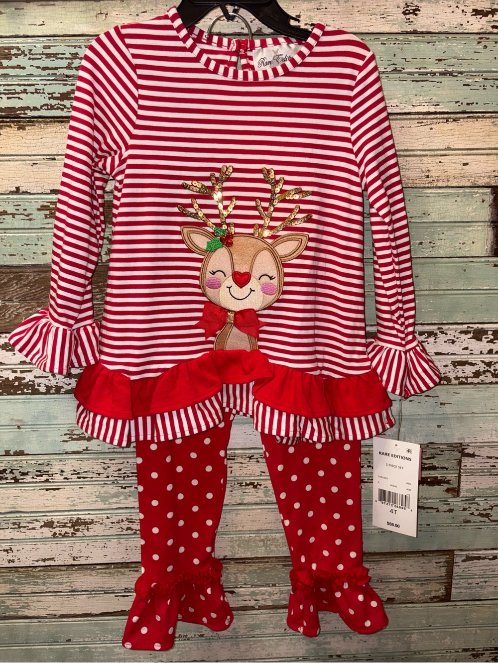 Rare Editions Red and White Striped Dress